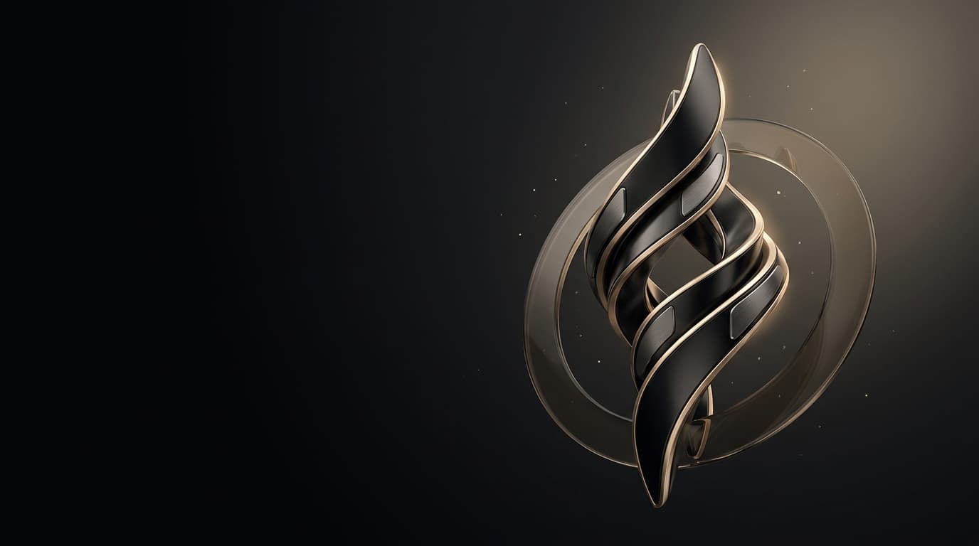 Champagne-gold and black titanium sculptural form for project enquiry